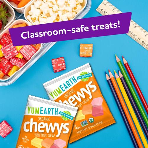 Yumearth Organic Chewys Fruit Flavored Candy Chews - Allergy Friendly, Gluten Free, Non-Gmo, Vegan, No Artificial Flavors Or Dyes - Assorted Flavors, 7.5 Oz.