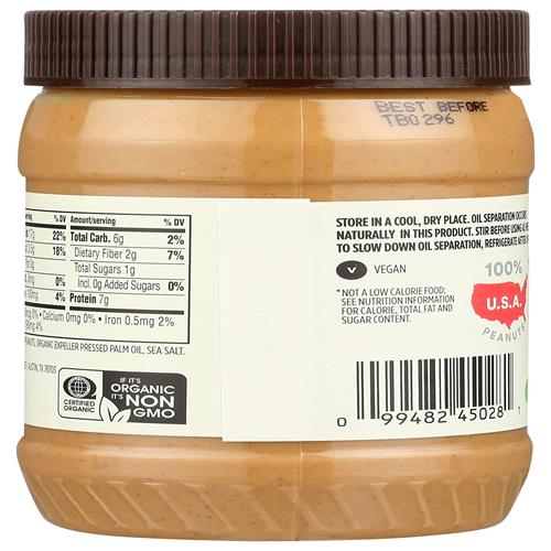 Whole Foods Market, Organic Unsweetened Peanut Butter, 16 Oz