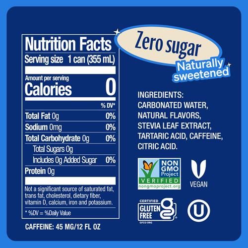 Zevia Zero Calorie Soda, Vanilla Cola, 12 Ounce Cans (Pack Of 6)