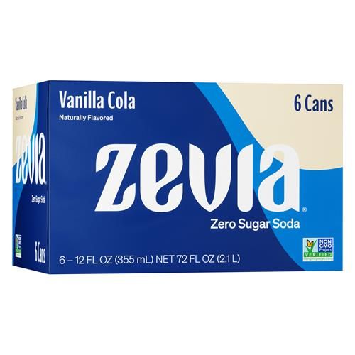 Zevia Zero Calorie Soda, Vanilla Cola, 12 Ounce Cans (Pack Of 6)