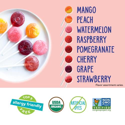 Yumearth Organic Pops Variety Pack, 60 Fruit Flavored Favorites Lollipops, Allergy Friendly, Gluten Free, Non-Gmo, Vegan, No Artificial Flavors Or Dyes