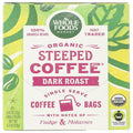 Whole Foods Market, Organic Steeped Coffee, Dark Roast, 10 Count, 4.2 Ounce